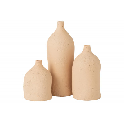 Vase Enya Bouteille en Céramique Beige - Large