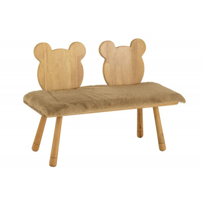 Chaise Enfant Ours 2 Personnes Bois Naturel