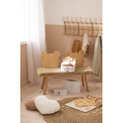 Chaise Enfant Ours 2 Personnes Bois Naturel