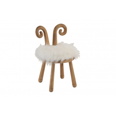 Chaise Oreilles Mouton Bois Naturel