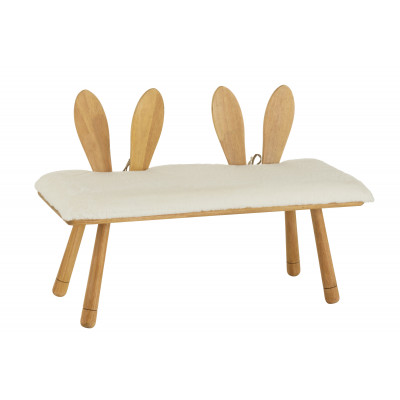 Banc enfant Oreilles de Lapin 2 personnes bois naturel