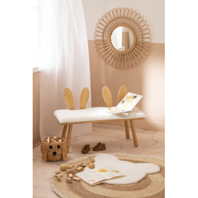 Banc enfant Oreilles de Lapin 2 personnes bois naturel