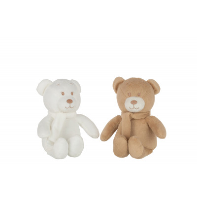 Ours en Peluche Blanc/Beige assortiment de 2
