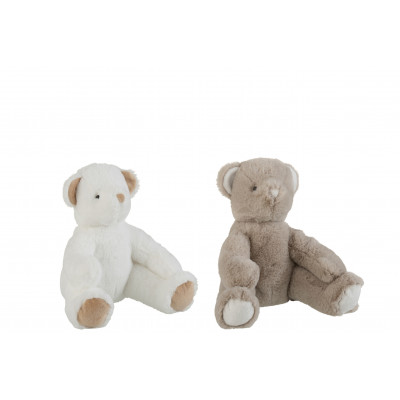 Ours en peluche blanc/gris - assortiment de 2 - Small