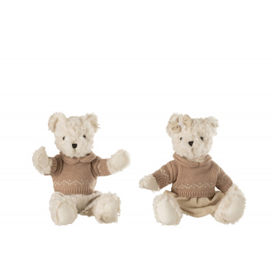 Ours en peluche Garçon/Fille avec Vêtements - Assortiment de 2 - Small
