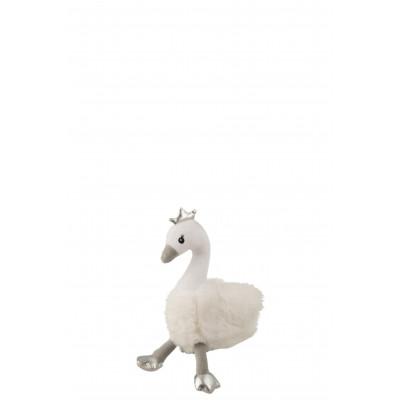 Cygne en peluche blanc/gris/argenté - Small