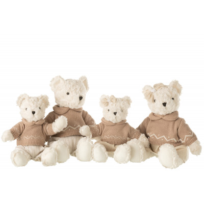Ours en peluche garçon/fille avec vêtements - assortiment de 2