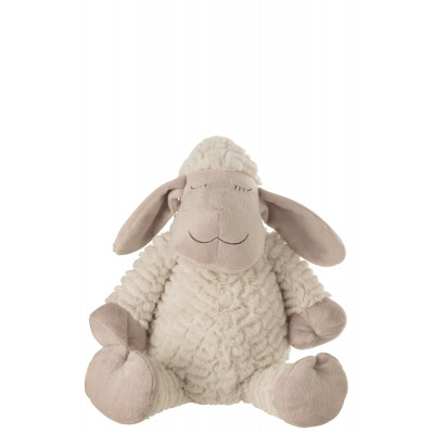 Peluche Mouton blanc/beige - Large