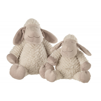 Peluche Mouton blanc/beige - Large