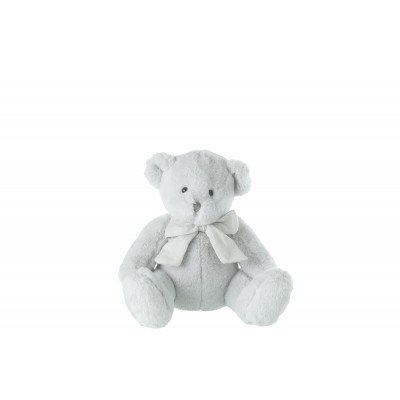 Peluche ours avec nœud papillon gris - Small