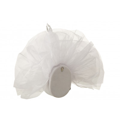 Décoration murale Cygne en peluche Blanc/Argent