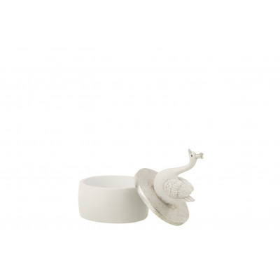 Boîte Cygne Poly Blanc/Argent