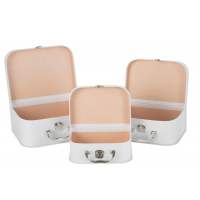 Ensemble de 3 valises de naissance "Ours" Blanches