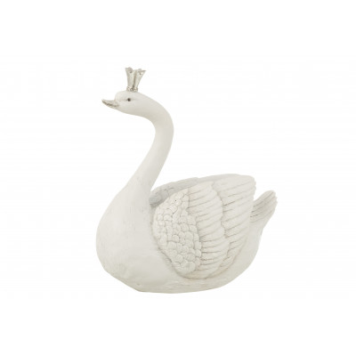 Tirelire Cygne Poly Blanc/Argent