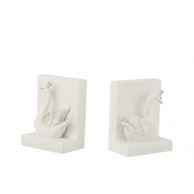 Ensemble de 2 serre-livres Poly Blanc/Argent