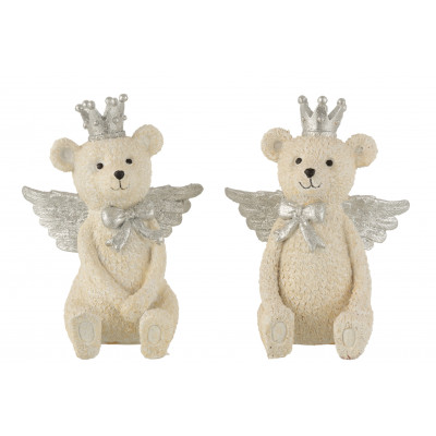 Tirelire Ours Couronne Blanc/Gris - Large - Assortiment De 2