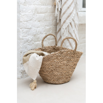 Sac de plage à anses courtes en jonc de mer