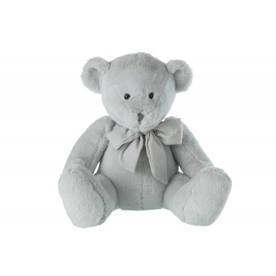 Peluche Ours avec nœud papillon gris - Large