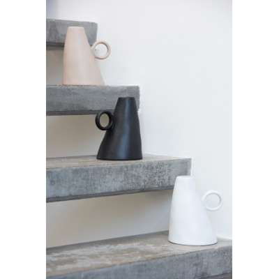 Vase en céramique incliné beige