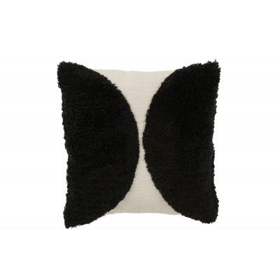 Coussin demi-cercle en coton noir