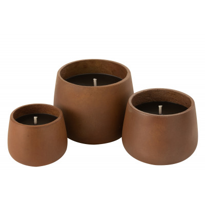 Bougie d'extérieur en ciment marron - large