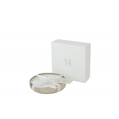Bougie parfumée M-Chic en métal argenté - medium
