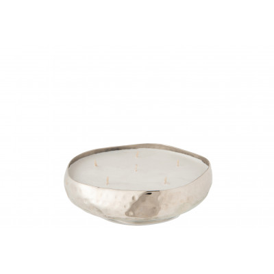 Bougie parfumée M-Chic en métal argenté - medium