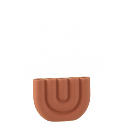 Porte-bougies Arc en céramique orange