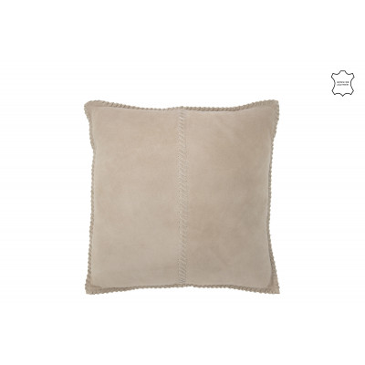 Coussin en cuir gris