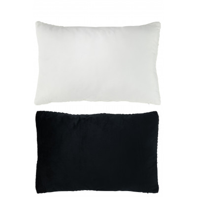 Coussin brodé Maison en noir et blanc - 2