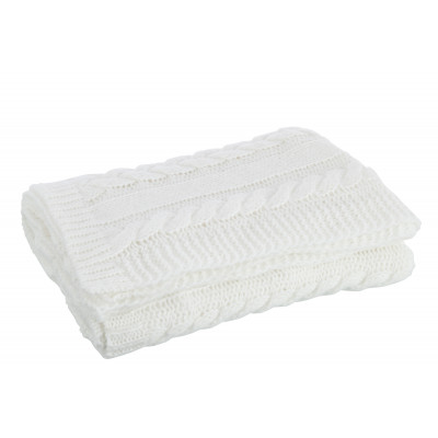 Plaid torsadé blanc