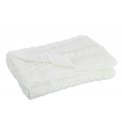 Plaid torsadé blanc