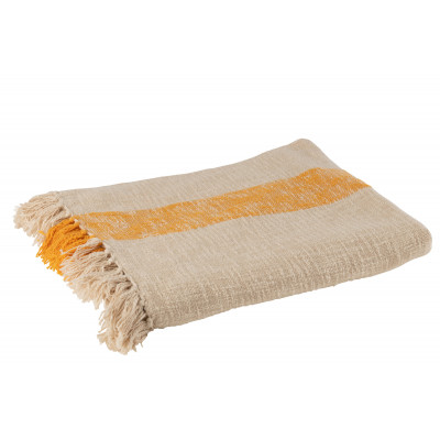 Plaid Emma en coton ocre