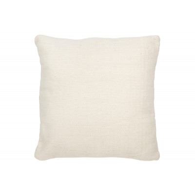 Coussin en laine tissée crème, large