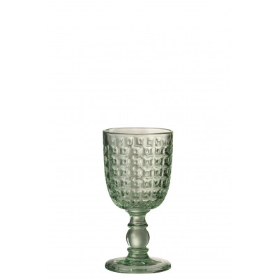 Verre à pied design en relief vert - large