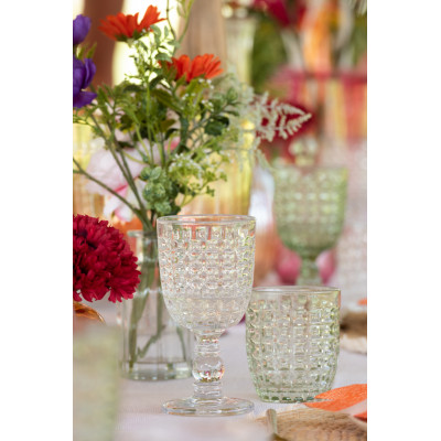 Verre design en relief vert