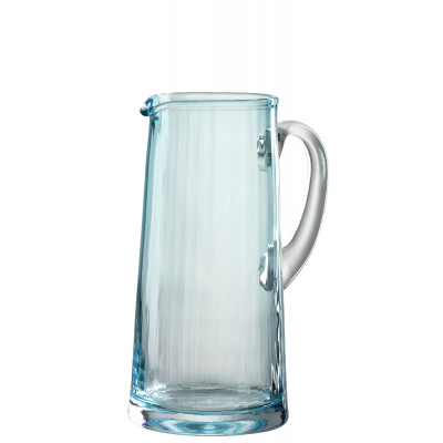 Carafe Lignes en verre bleu