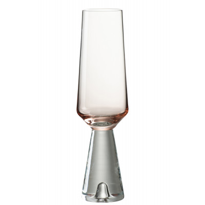 Verre à champagne Walker en verre transparent/orange