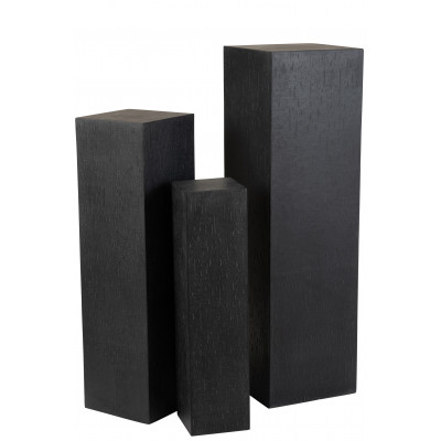 Socle rectangle haut en argile noir - large