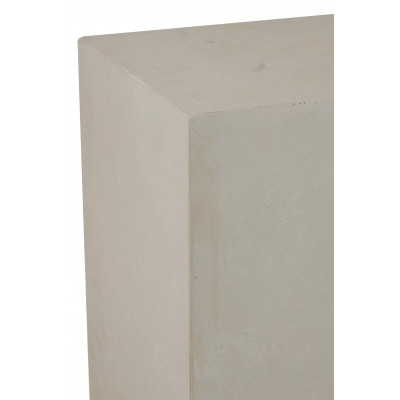 Socle rectangle haut en argile beige - large