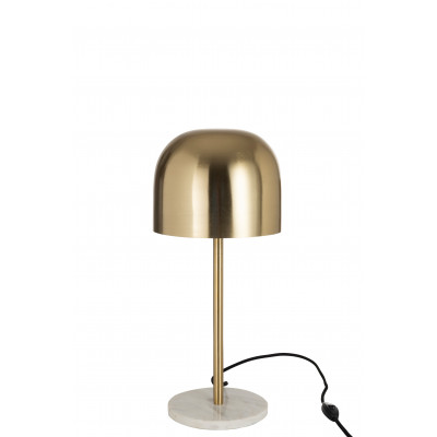 Lampe Queen en métal doré et marbre