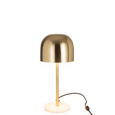Lampe Queen en métal doré et marbre