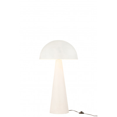 Lampe Champignon en métal blanc mat - medium