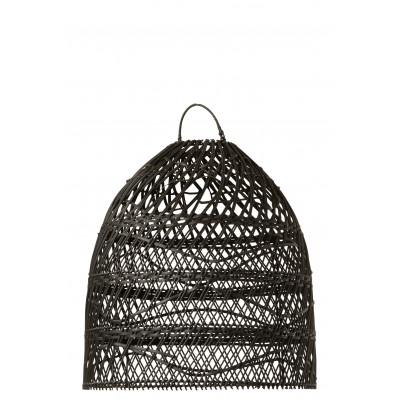 Abat-jour en rotin noir