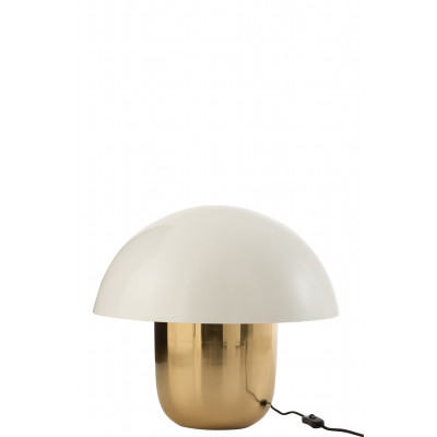 Lampe Champignon en métal blanc/or - large