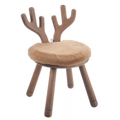 Chaise oreilles de cerf en bois naturel