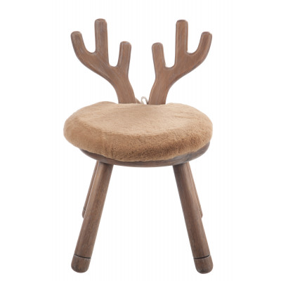 Chaise oreilles de cerf en bois naturel
