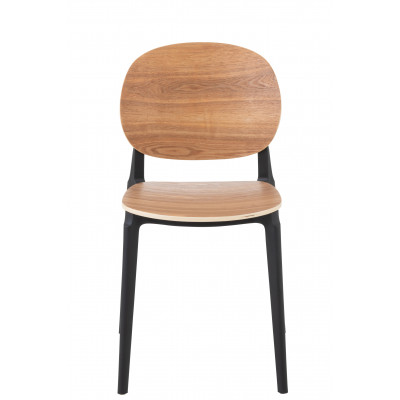 Chaise Basic en polyester/placage naturel