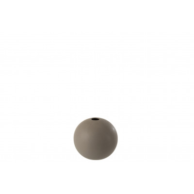 Vase boule en céramique gris foncé - small