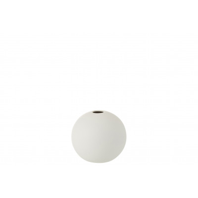 Vase boule en céramique - blanc mat - small